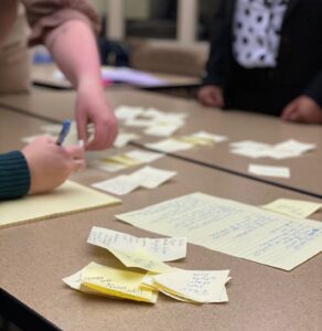 sticky notes of a poem in progress